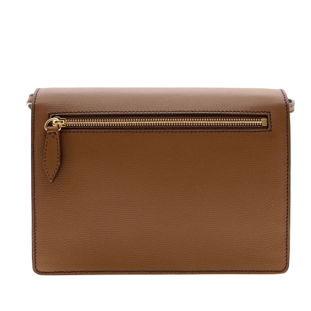 Burberry Macken Crossbody House Derby Check Tan Leather New - Picture 3 of 9